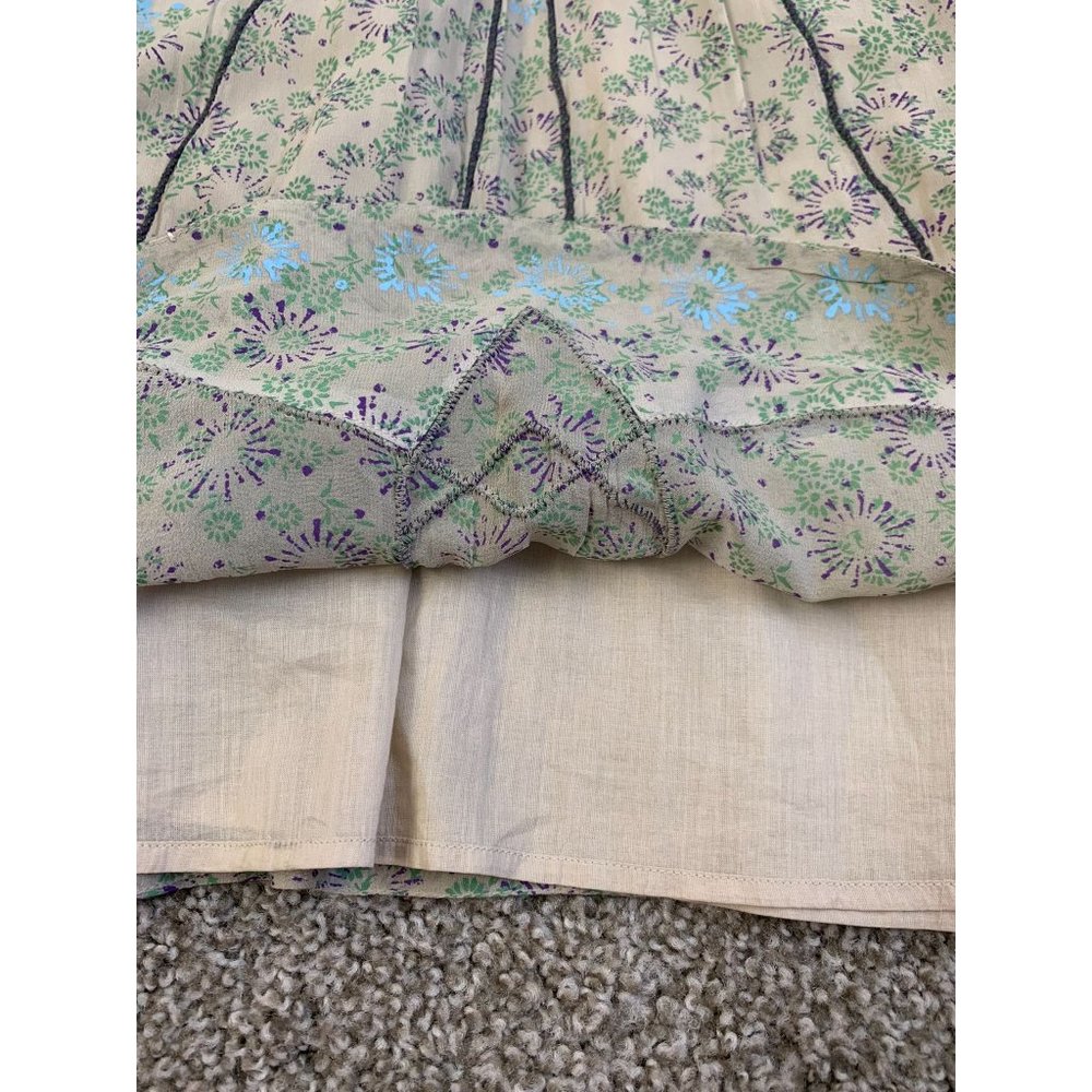 Free People Pale Mint Embroidered Tunic with Purple Trim - Picture 10 of 13